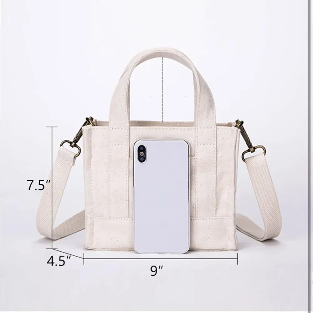 Mini Canvas Tote Purse - Picture 4 of 5